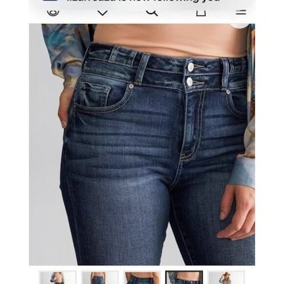 KanCan Kurvy Ultra High Straight Jeans Womens 25‎ Blue High Rise Stretch Denim - Picture 1 of 16